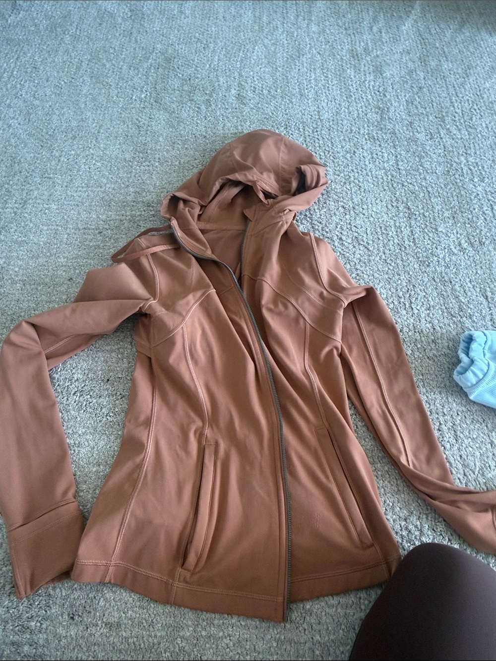 lululemon athletica Hooded Zip Jacket in Rusty Brown